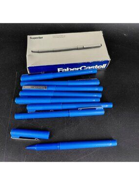 Faber Castell Superiter Fiber Tip Pens 8 Ct Blue Washable Ink 61013 Marker Art